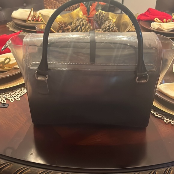 Vince Camuto black and clear smoke handbag. 12L x 5 1/2W x 8D. Good condition - Picture 2 of 4